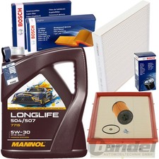 BOSCH FILTERSET+MANNOL 5W30 ÖL passend für AUDI A3 8V Q2 Q3 VW GOLF 7 PASSAT B8
