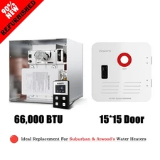 Used-62,000BTU RV Tankless Water Heater W/ 15*15 Door & Remote Controller