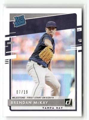 2020 Donruss #36 Brendan McKay Milestone Stat Line #/19 RATED ROOKIE RC