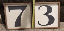Wood Art Numbers 7 & 3 Kendrick Company Apx 13 x 13 Inches