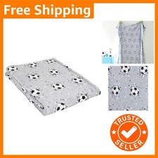 Image of Stylish Grey Football Fleece Throw Blanket 120x150cm - Soft & Reversible