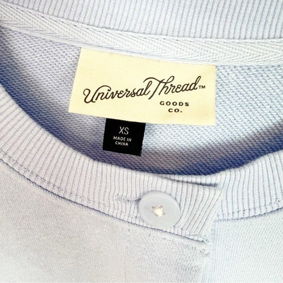 UNIVERSAL THREAD LIGHT BLUE BUTTON FRONT SWEATSHI… - image 2