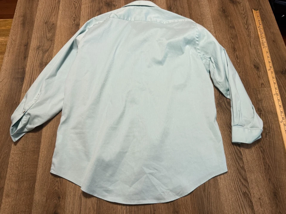 Van Heusen Shirt, Men's XL, 17-17.5, 32/33, Green, Button Up, Short Sleeve - Image 2 of 4