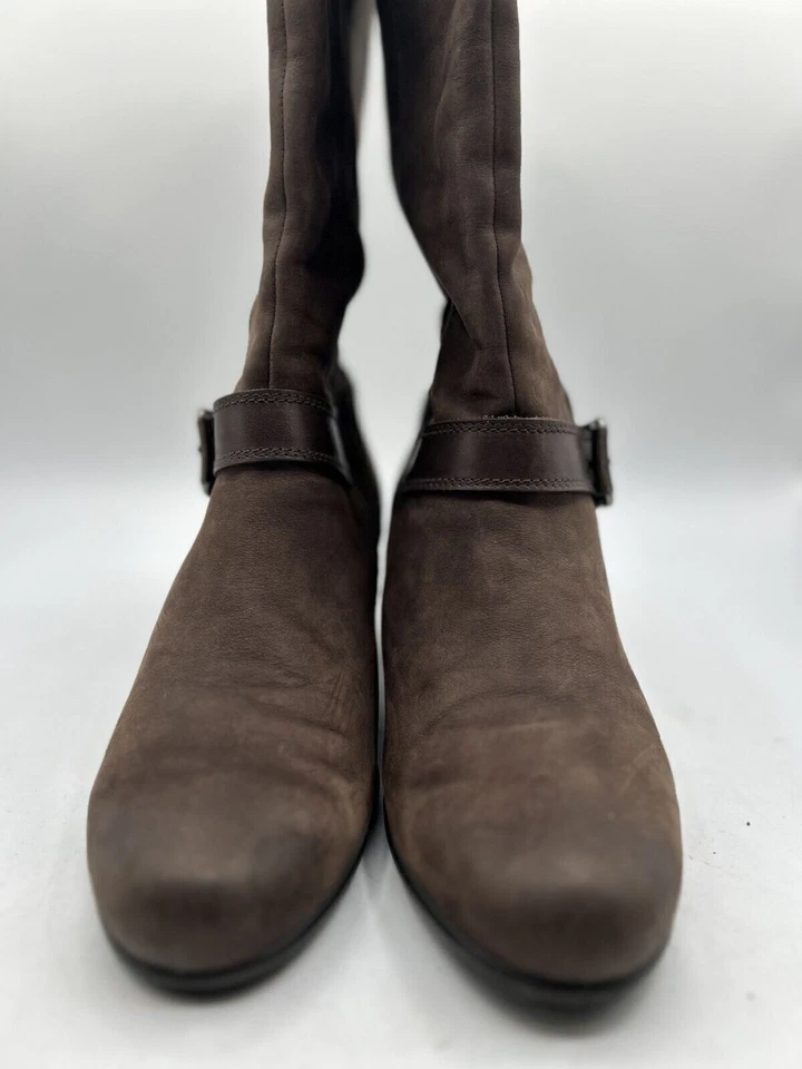 Bota de montar ECCO Shape 55 alta para mujer talla 9 cuero marrón tacón bloque cremallera lateral Foto 2 de 4