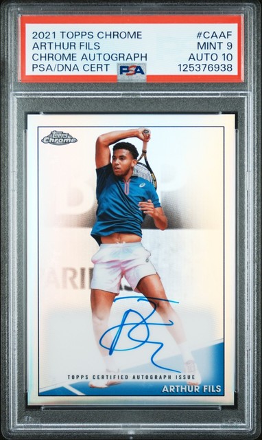 Arthur Fils 2021 Topps Chrome Tennis Refractor RC Rookie Auto /50 PSA 9/10