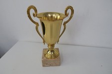 alter Messing Pokal auf Sockel  70er Jahre au...
