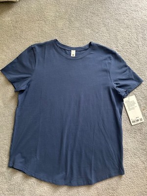 Lululemon NWT Love Crew Blue Twill  short sleeve tee Size 10 Pima Cotton NEW