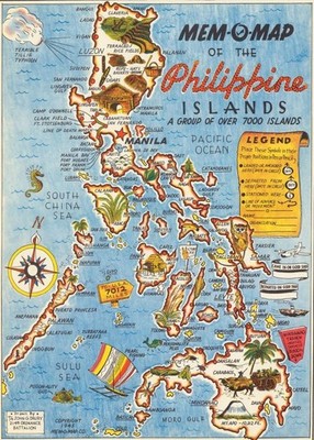 1000 Piece Puzzle | 1945 Pictorial Map | Mem-O- of The Philippine Islands - R...