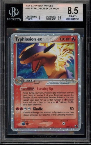 Pokemon Typhlosion EX Holo EX Unseen Forces #110 Bgs 8.5