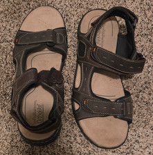 Croft & Barrow Ortholite Men's Faux Leather Open Toe Hook & Loop Sandals 11