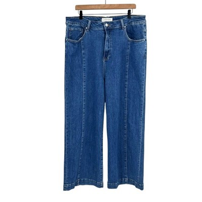 Risen Plus NWT 3XL Stallone Front Seam High Rise Ankle Wide Leg Jeans Boutique