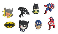 8pc Superhero Shoe Charms Jibbitz Style for Crocs Marvel DC Lot