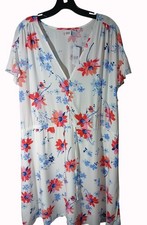Gap Floral Print Button Front  Dress V Neck Short Flutter Sleeves Womens Size XL