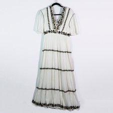 NEW Ulla Johnson Alma Cotton Gauze Sequin Beaded Embroidered Tiered Maxi Dress 2