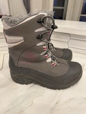 Columbia Girl's Size 4 Bugaboot Plus 3 Gray Omni-Heat Insulated Boots YY5392