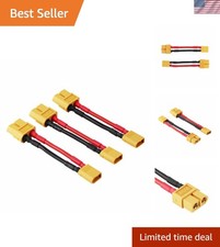 3 Pack XT-30 to XT-60 Connector Adapters for Drones - 16AWG Silicone Cables