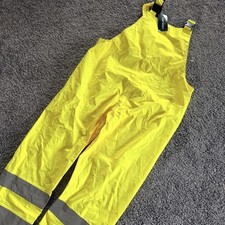 Portwest Bib Overalls Mens Large Yellow Hi Vis Waterproof Reflective H449