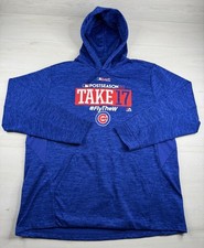Majestic Authentic Collection Chicago Cubs Hoodie Post Season MLB Blue 2017 XL