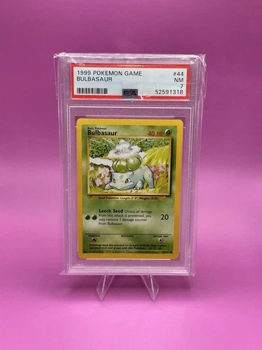 Pokémon Base Set Bulbasaur 44/102 PSA 7 1999 Common Regular