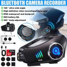Motorcycle Helmet Bluetooth Headset 1080P HD Dash Cam DVR Video Recorder Camera