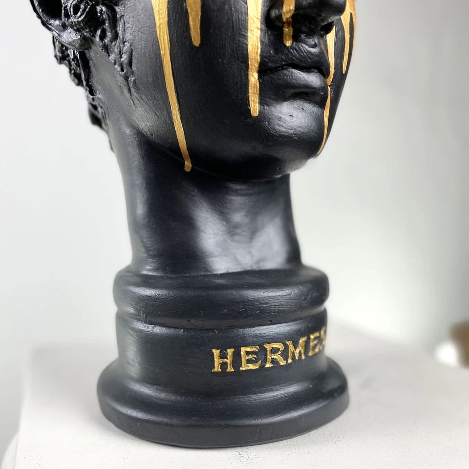 Handgefertigte Pop Art Hermes Skulptur, goldbemalte griechische Kunst... - Bild 2 von 4