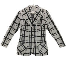 Vintage Womens jacket Empress of Dallas Size 10 Stripes Button Pockets AS IS