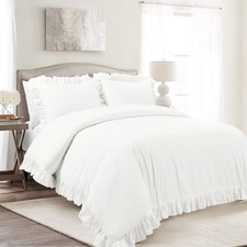Lush Decor Reyna Ruffle Cotton Duvet Cover Set 3 Piece Set - Set -