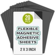 Sheet Magnets with Adhesive Backing for 2x3 Inches Pictures - 20 2x3, Silver