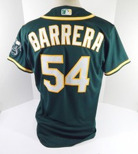 2020 Oakland Athletics Luis Barrera #54 Game Issued Dark Green Jersey 44 DP46124
