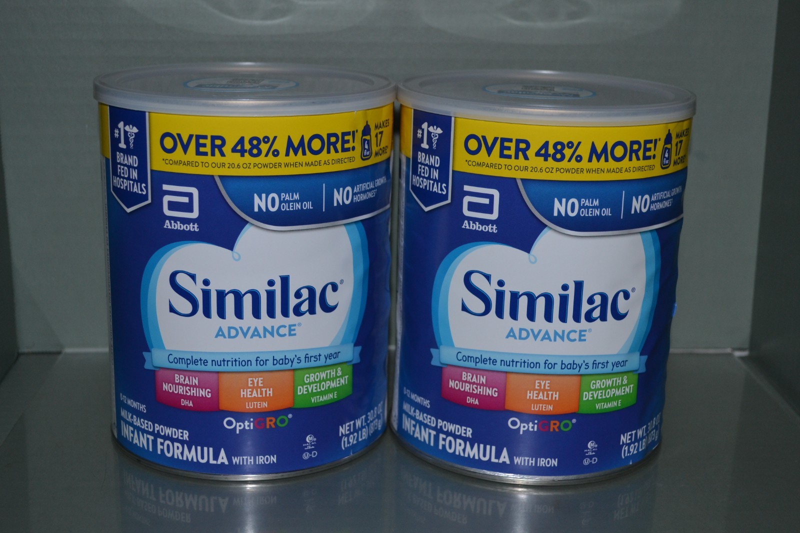(2) Similac Advance Infant OptiGRO Formula Powder With Iron,