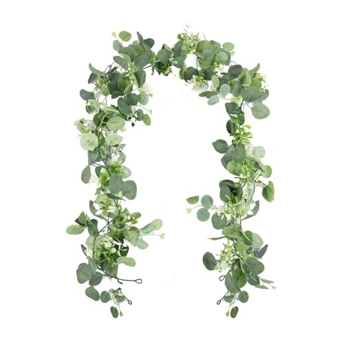 Guirlande eucalyptus artificiel 1m80 verte pour decoration interieure