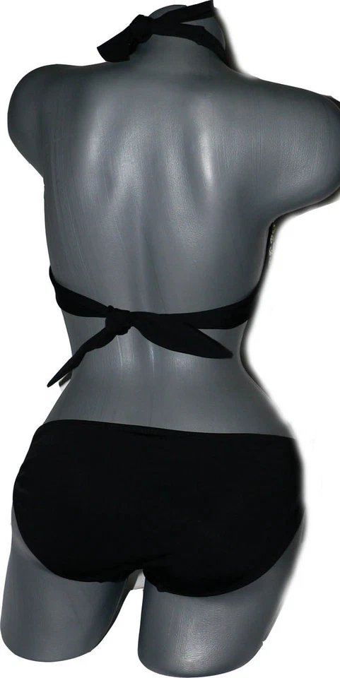 NUEVO CON ETIQUETAS ANIKA Brasil bikini traje de baño botones cuentas lentejuelas L 2 piezas negro adornado Foto 2 de 4