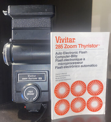 Vivitar Zoom Thyristor 285 Camera Flash Vari Power W/ Manual