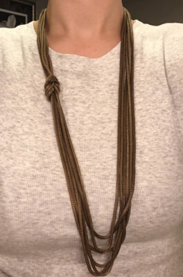 BCBGeneration Rose Gold Tie Necklace 