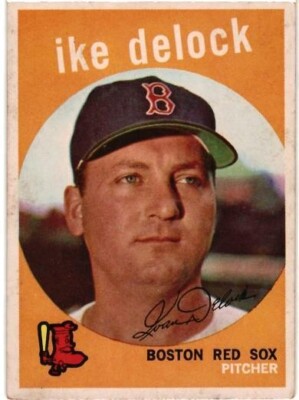 1959 Topps # 437 - IKE DELOCK - BOSTON RED SOX - SET BREAK