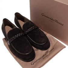 Gianvito Rossi NWB Massimo Suede Slip On Loafers Size 43 US 10 in Moka Brown