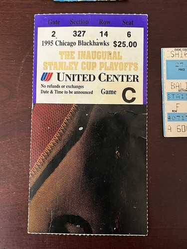 Vintage Lot Chicago Blackhawks Nhl Playoffs Ticket Stub 1995 United Center Ebay