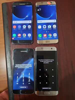 Lot of 4 Samsung Galaxy S7edge (3pc) and S7 (1pc ) for parts