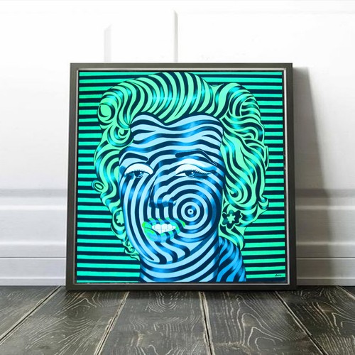 Fashion Faces Wall Art Set of 3 Decor Marilyn Monroe Pop Art Painting on Canvas - Picture 2 of 24