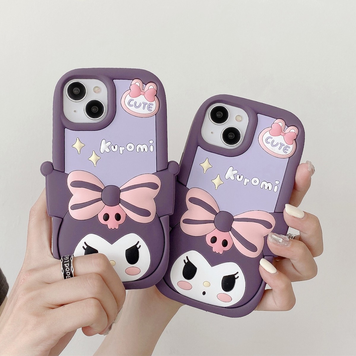 For iPhone 12 13 14 Plus 15 16 Pro Max 3D Kuromi Cartoon Silicon