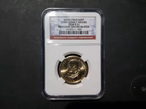 2008 D $1 John Quincy Adams Sixth President NGC Brilliant Uncirculated