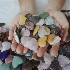 11LB 480 Small Natural Carnelian Agate Jasper Crystal Heart Mixed Stones Healing