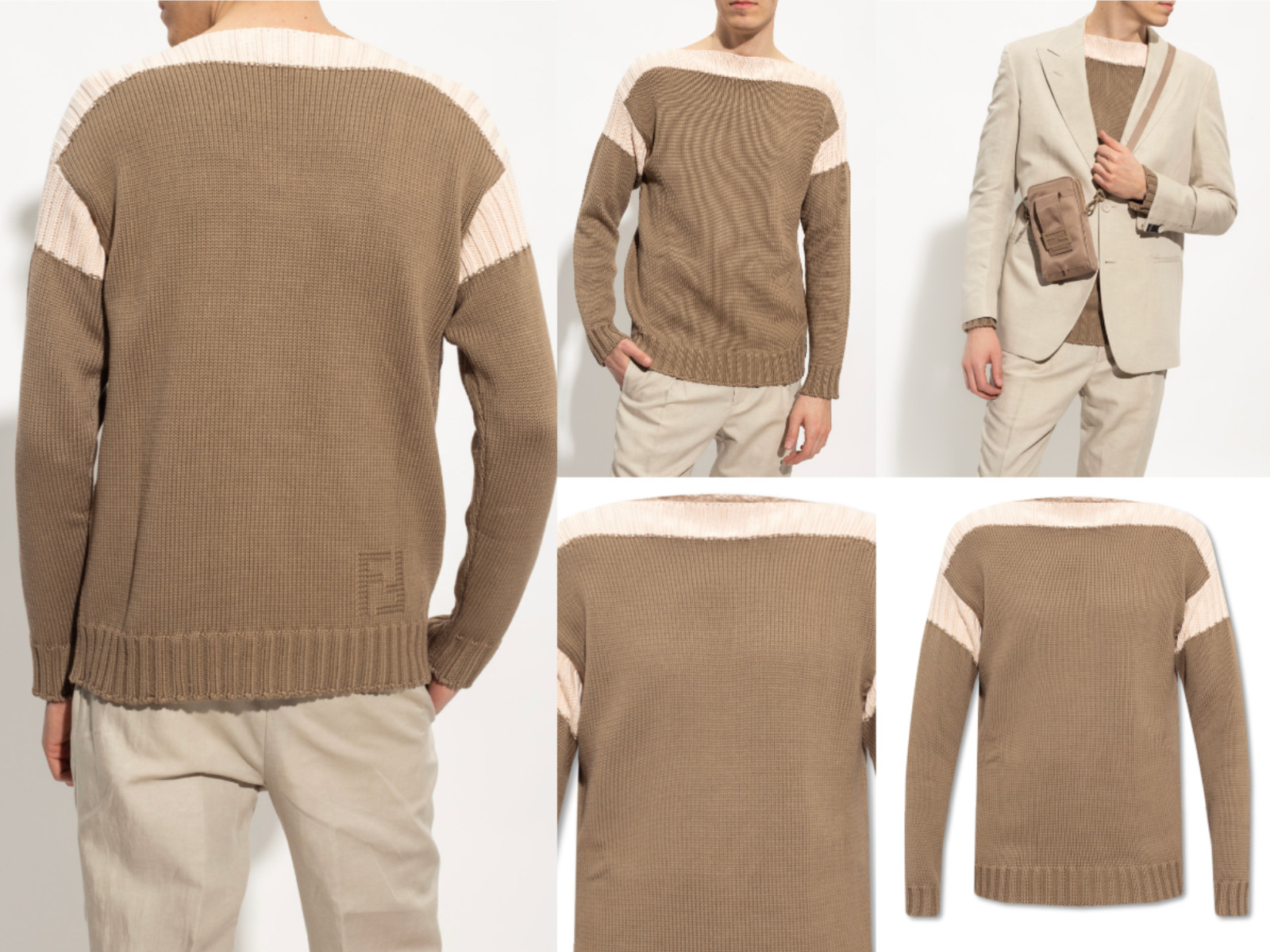 Fendi FF Inlay Pullover Cashmere Knitted Jumper Knit Sweater Sweatshirt M