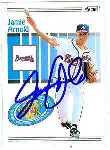 Jamie Arnold autographed baseball card (Atlanta Braves) 1993 Score #487