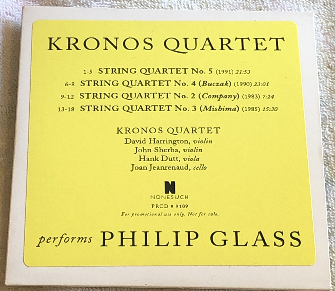 Kronos Quartet Performs Phillip Glass Promo (CD, LNMINT) (11) eBay