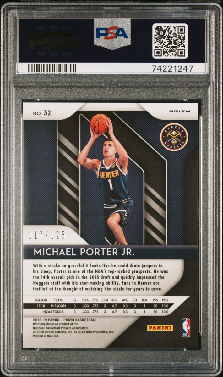 PSA 10 2018-19 Panini Prizm Michael Porter Jr. Fast Break