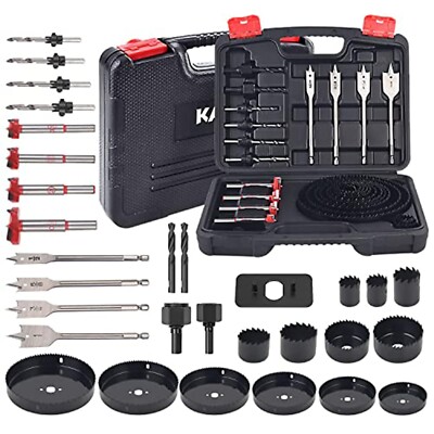 KATA 30PCS Multi-Function Wood Drill Bits Set Hole Saw Kit Set with 3/4''-6'' Hole