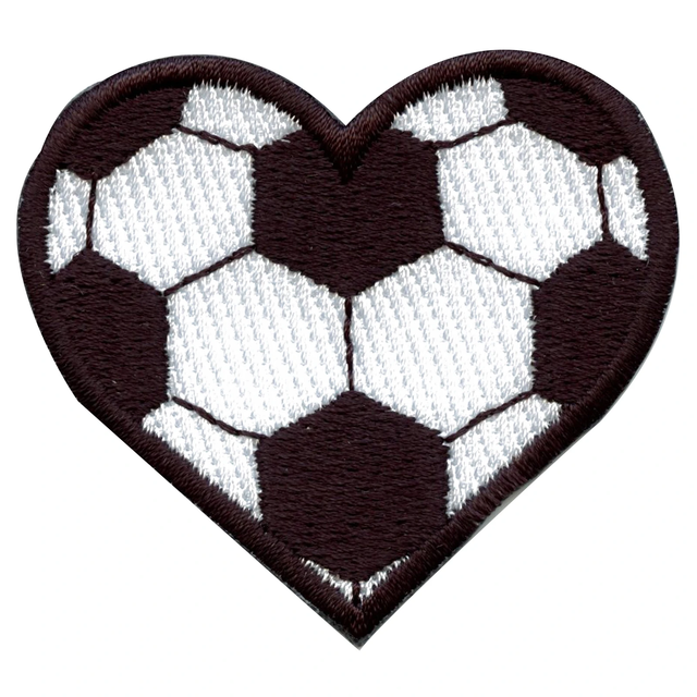 Soccer Ball Heart Embroidered Iron On Patch eBay