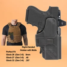 Molle Holster for Glock Subcompact G26 G27 G33 Gen 1-5 Right Hand .40 .357 9mm