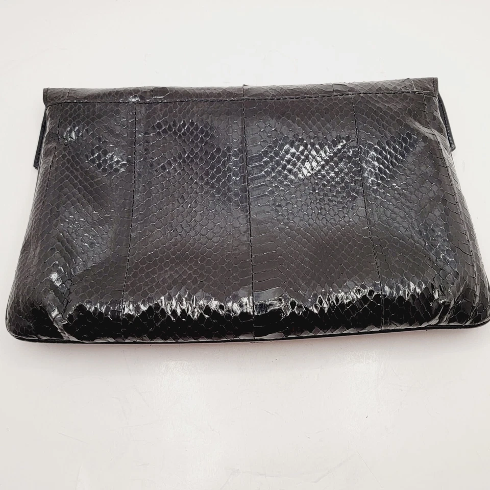 Bolso sin asas vintage J Renee negro genuino serpiente Foto 2 de 4